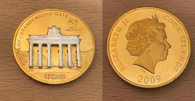 1 Dollar 2009 Brandenburg Gate 3D (Cookovy ostrovy)