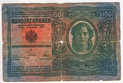 100 Kronen 1912, série 2840 (přetisk DO)