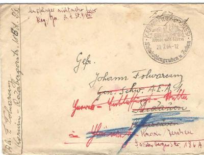 Polní pošta 29.02.1944 - celistvost