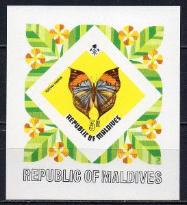 Maledivy-Motýl 1973**  Michel Bl.19 / 25 €
