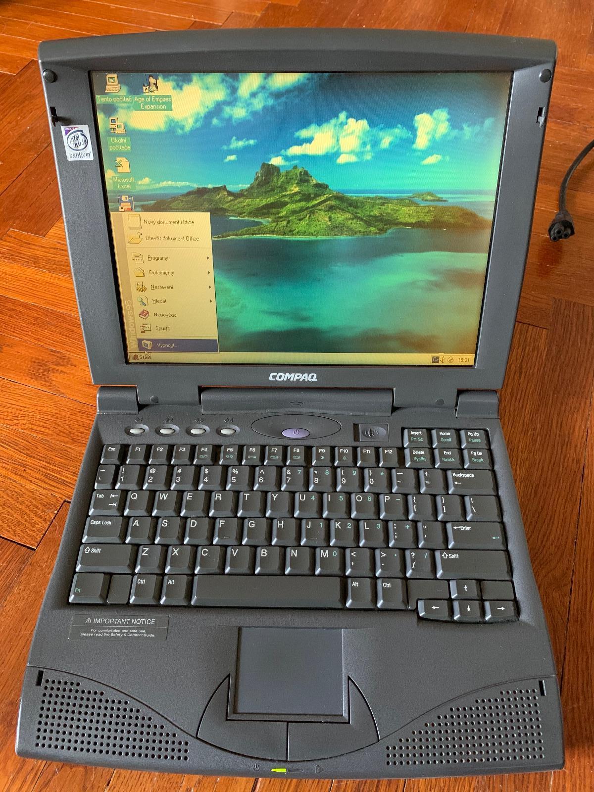 Historick notebook Compaq Armada 1572 Aukro