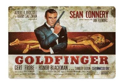 Sean Connery / Goldfinger - dekorační kovová cedule
