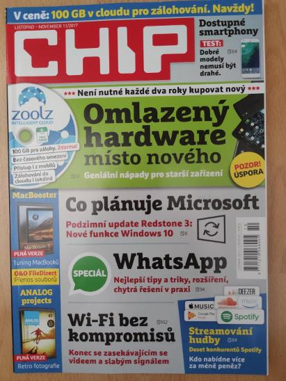 ČASOPIS CHIP - LISTOPAD 2017 BEZ DVD!