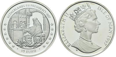 Isle of Man 10 Euro 1997 EU nizozemský prezident PROOF čŠU001