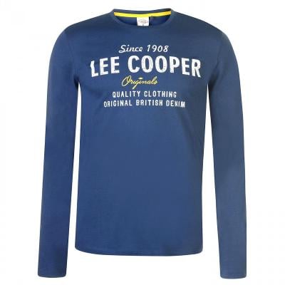 Pánské modré tričko LEE COOPER, dlouhý rukáv, velikost 3XL (XXXL)