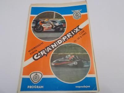 Grand Prix Brno Mistrovství světa motocyklů 1982 program