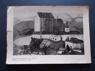 Prostějov Plumlov Plumlau zámek pohlednice bývalý hrad obraz rok 1790