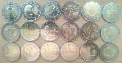 Lucembursko 18 různých pamětních 2 Eur