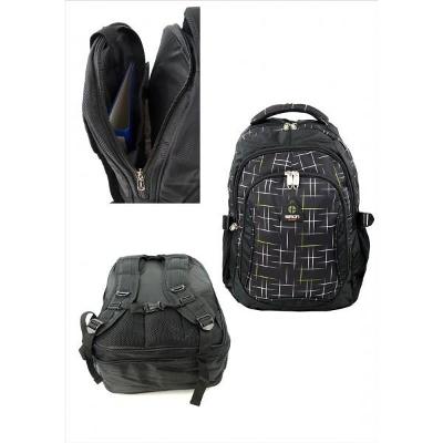 NOVÉ- Školní batoh černý s trojúhelníky SIMON