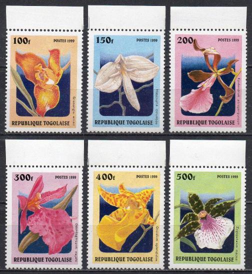 Togo-Orchideje 1999**  Mi.2972-2977 / 8 €