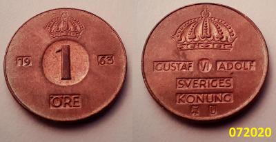 1 ore Švedsko 1963 