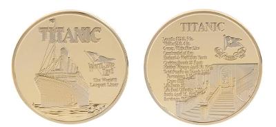 Titanic - pamětní mince zlatá, sada 3 ks