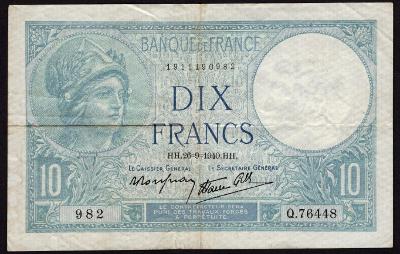 FRANCIE 10 Francs 1940 F