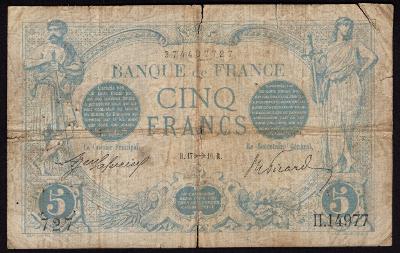 FRANCIE 5 Francs 1916 Cenná