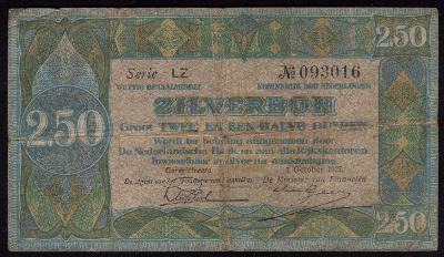 HOLANDSKO Zilverbon 2,50 Gulden 1927 