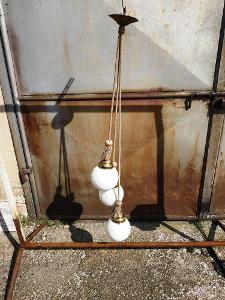 Starožitný koulový lustr na provazech (Franta Anýž?)