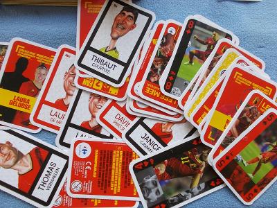 Reklamní kartička karta série sada kopaná fotbal  hráči hrací karty