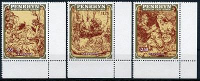 Penrhyn - Cookove ostrovy 1986 **/Mi. 452-4 komplet , Rembrandt ,/L21/