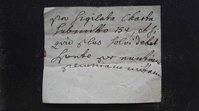 rukopis /dopis z asi 18 stoleti s vosk /pečet