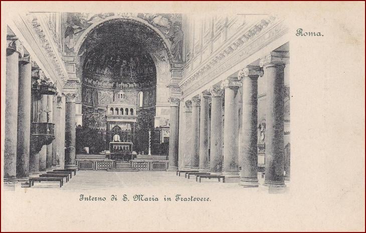 Trastevere (Roma) * San Maria, kostel, interiér * Itálie * Z1402 - Pohlednice