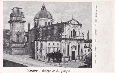 Verona * San Giorgio, kostel, věž, architektura * Itálie * Z2410