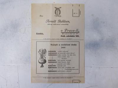 Starý leták Bahlsen 1930 reklama zelenina Objednávkový list Franko