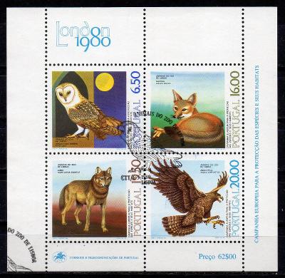 Portugalsko-Fauna 1980* Michel Bl.30/razítko 1.dne vydání/ 5 €