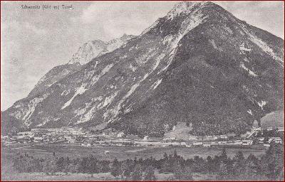 Scharnitz * pohled na obec, hory, Tirol, Alpy * Rakousko * Z1772