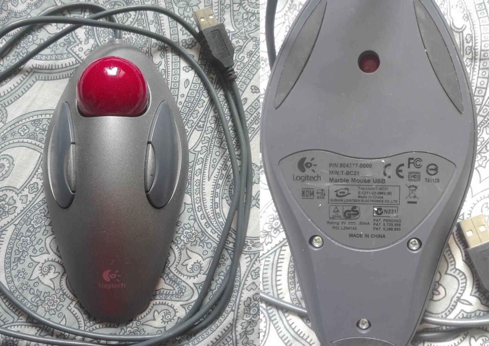 Trackball Logitech TrackMan Marble Mouse USB pro leváky i praváky