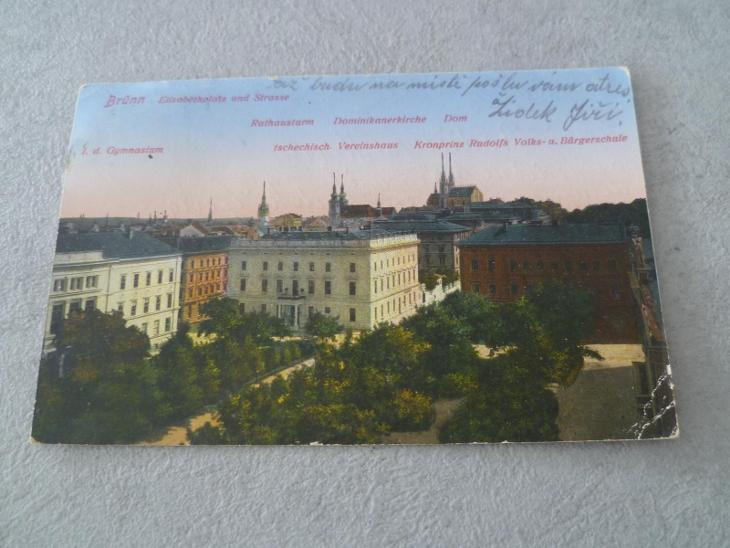 Pohlednice Starý pohled R.U.Sbírka Brno Kostel   Nádraží Náměstí Top - Pohlednice místopis