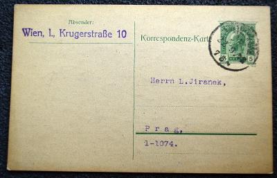 Rakousko-AUSTRIA,FIRMA, WIEN-Praha 1908/ F-492a