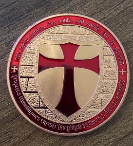 1 Oz měděná mince - templářský rytíř 999