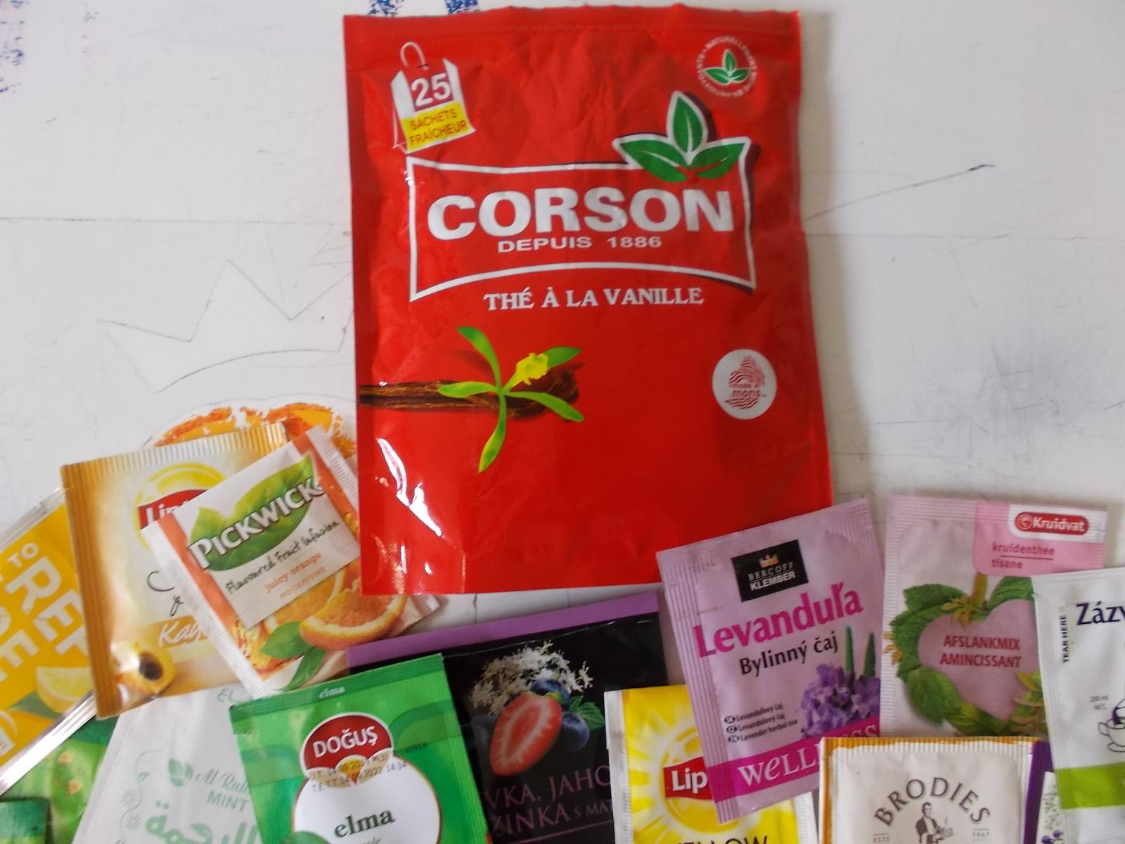 Sbírka krabička  obaly čaj mix svět Belgie Egypt Turecko Mauritius - Sběratelství