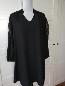 ABOUT YOU-Elegantní dámské černé šaty,zdobené krajkou,dl.rukávy,S/M.