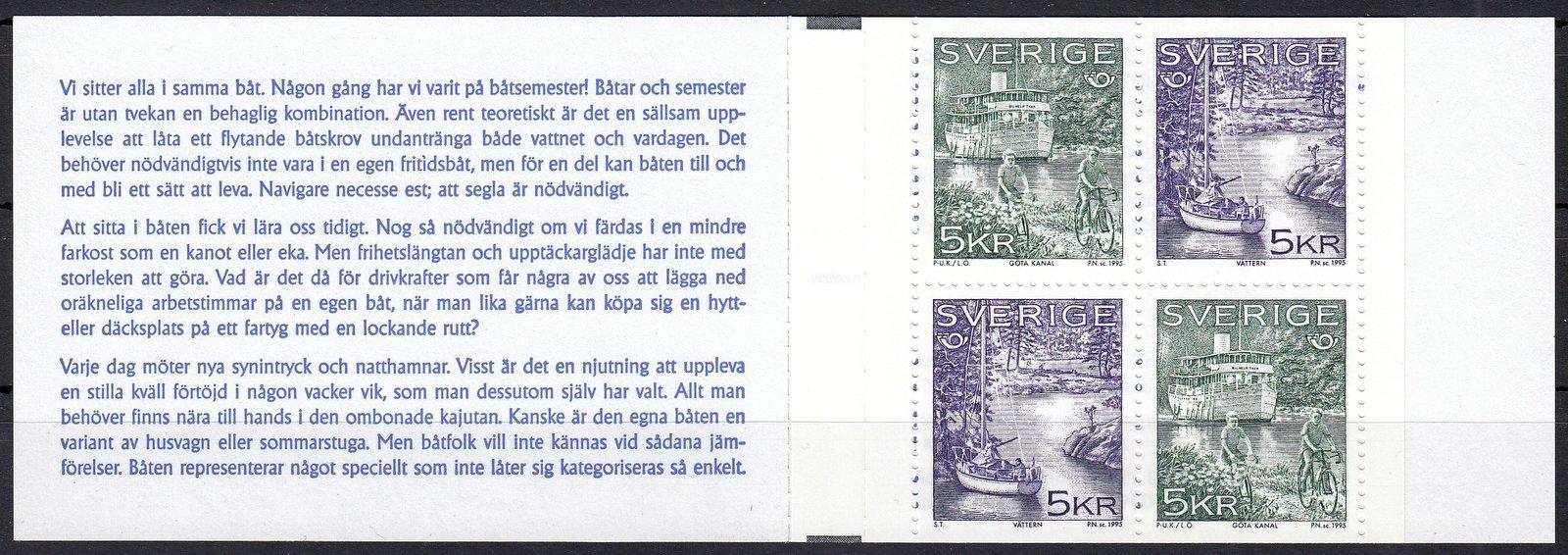 Švédsko 1995 **/Mi. 1887-8 , sútlač , zošitok , lode , /L22/ - Známky