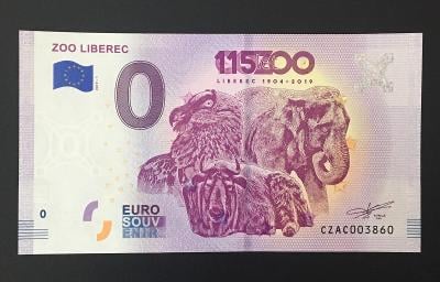 0 Euro Souvenir bankovka ZOO LIBEREC 2019 - TOP