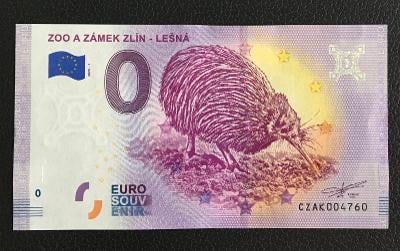 0 Euro Souvenir bankovka ZOO A ZÁMEK ZLÍN - LEŠNÁ 2020 - TOP