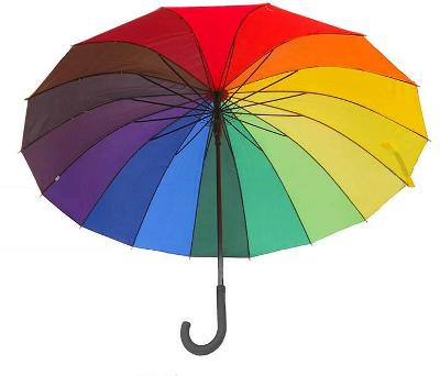 Duhový deštník holový dámský slunečník 16 drátů J 0616