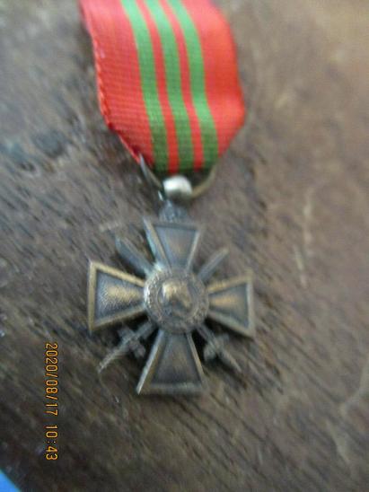 Francie, Croix de Guerre 1939-40, Vichy, miniatura - Faleristika