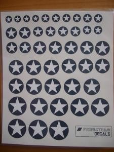Obtisky - Hvězdy US Air Force 7-21 mm.