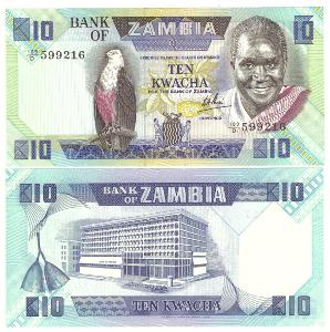 Zambia 10 Kwacha 1980-88 UNC