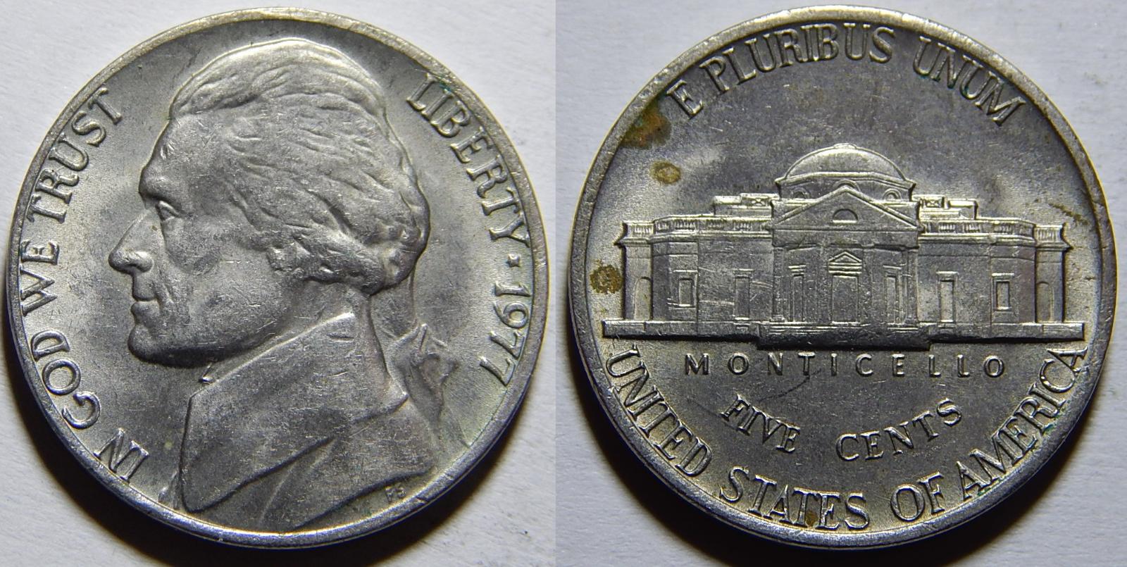 USA 5 Cents 1977 XF č11328 - Numizmatika