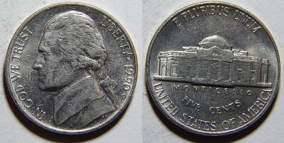 USA 5 Cents 1990D XF č11354