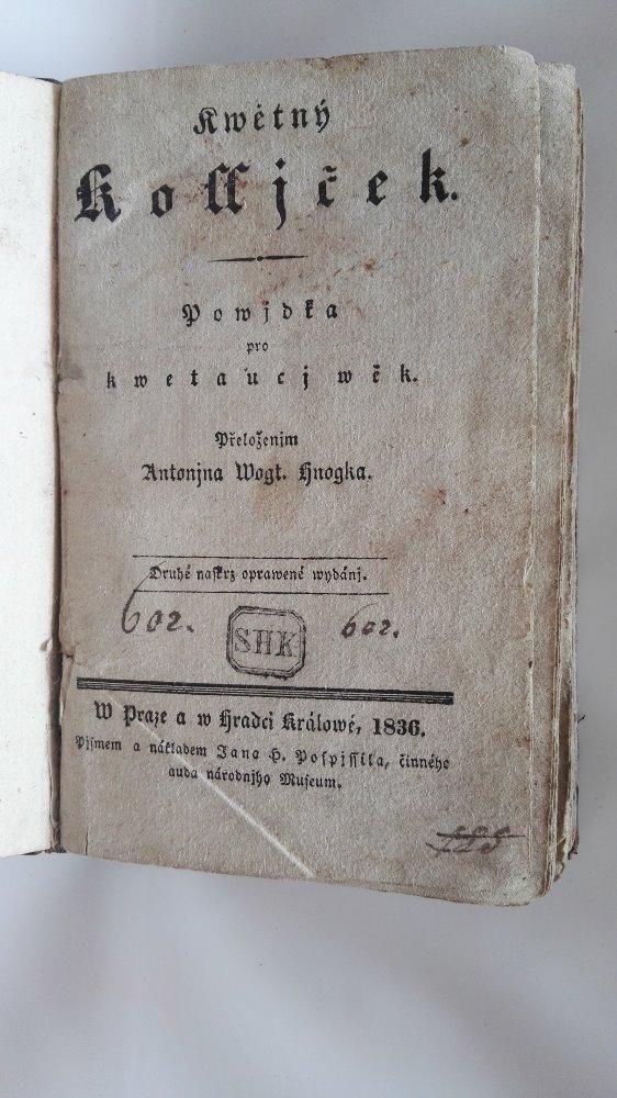 Rarita 2 české knihy z 1836 a 1839  - Antikvariát