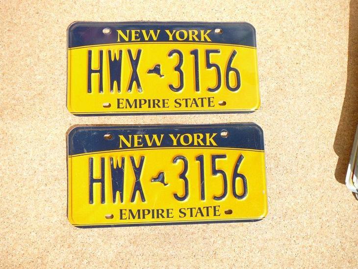 USA SPZ, NEW YORK pár originál... - Motoristické registrační značky