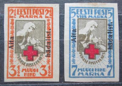Estonsko 1923 Červený kříž přetisk RARITA Mi# 46-47 B Kat 300€ 1495