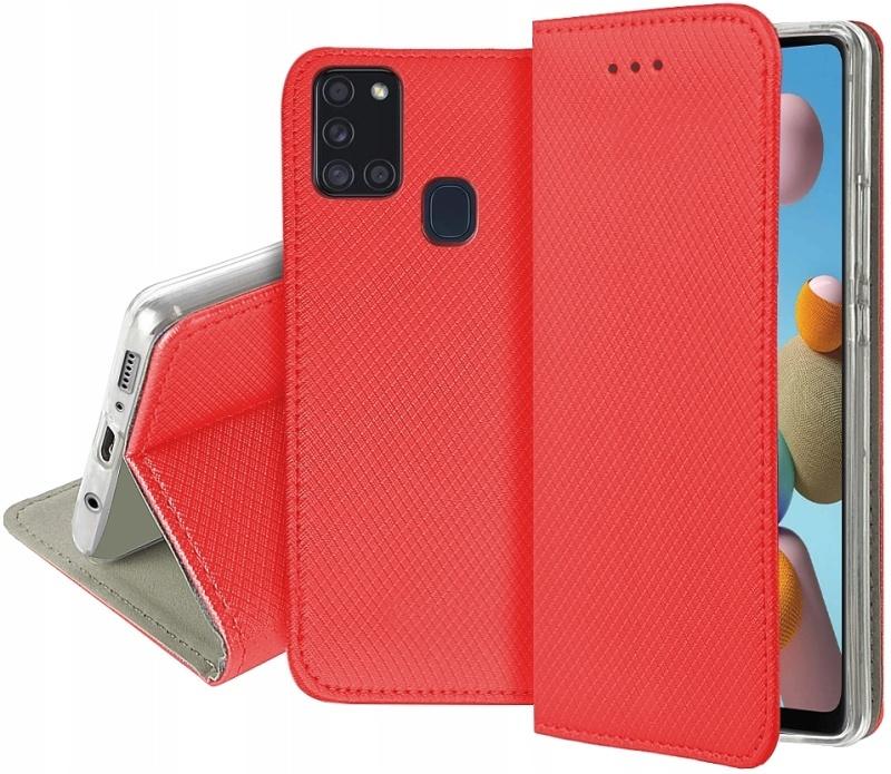 Flipové červené magnetické polohovací pouzdro pro Samsung Galaxy A21s - undefined