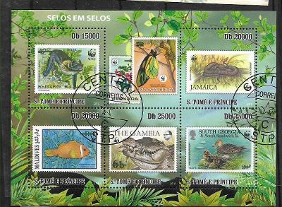 Sao Tomé 2010 - netopýr, motýl, krokodýl, had, kachny, kolibřík, klaun