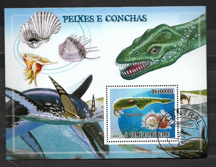 Sao Tomé 2009 - Dinosauři - Anomalocaris... - Tematické známky