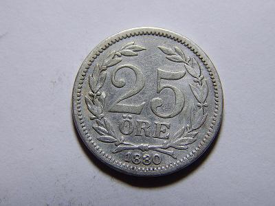 Švédsko 25 Öre 1880EB XF č20885